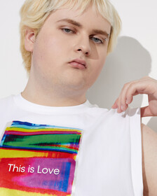 Pride Unisex Printed Tank Top, BRIGHT WHITE, hi-res