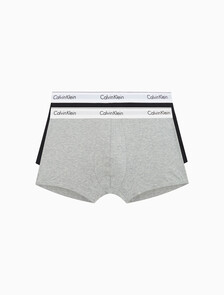 Icon Cotton Stretch Trunks 2 Pack, Grey Heather/Black, hi-res