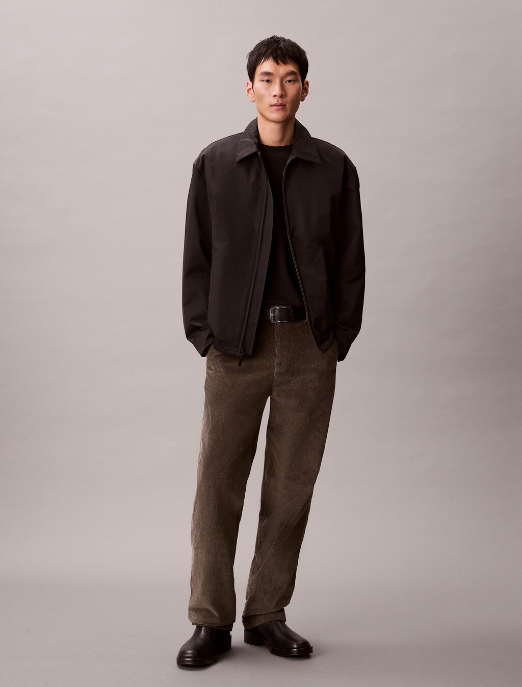 90's Straight Corduroy Chino Trousers, Beluga, hi-res