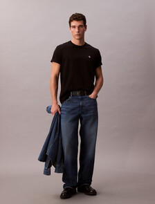 Embroidered Monogram Logo Relaxed T-Shirt, Black, hi-res