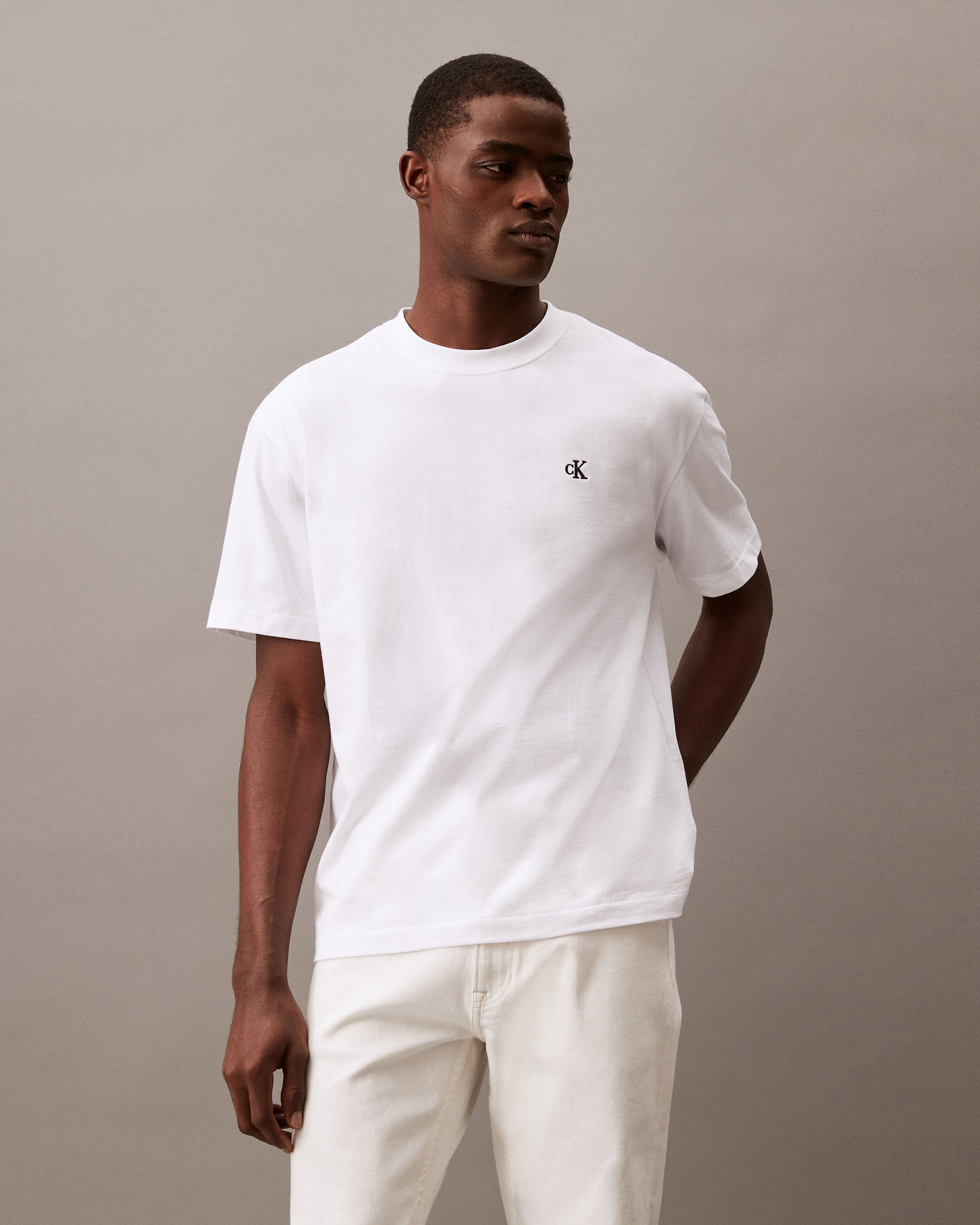 Calvin klein sleepwear logo crew t shirt hot sale