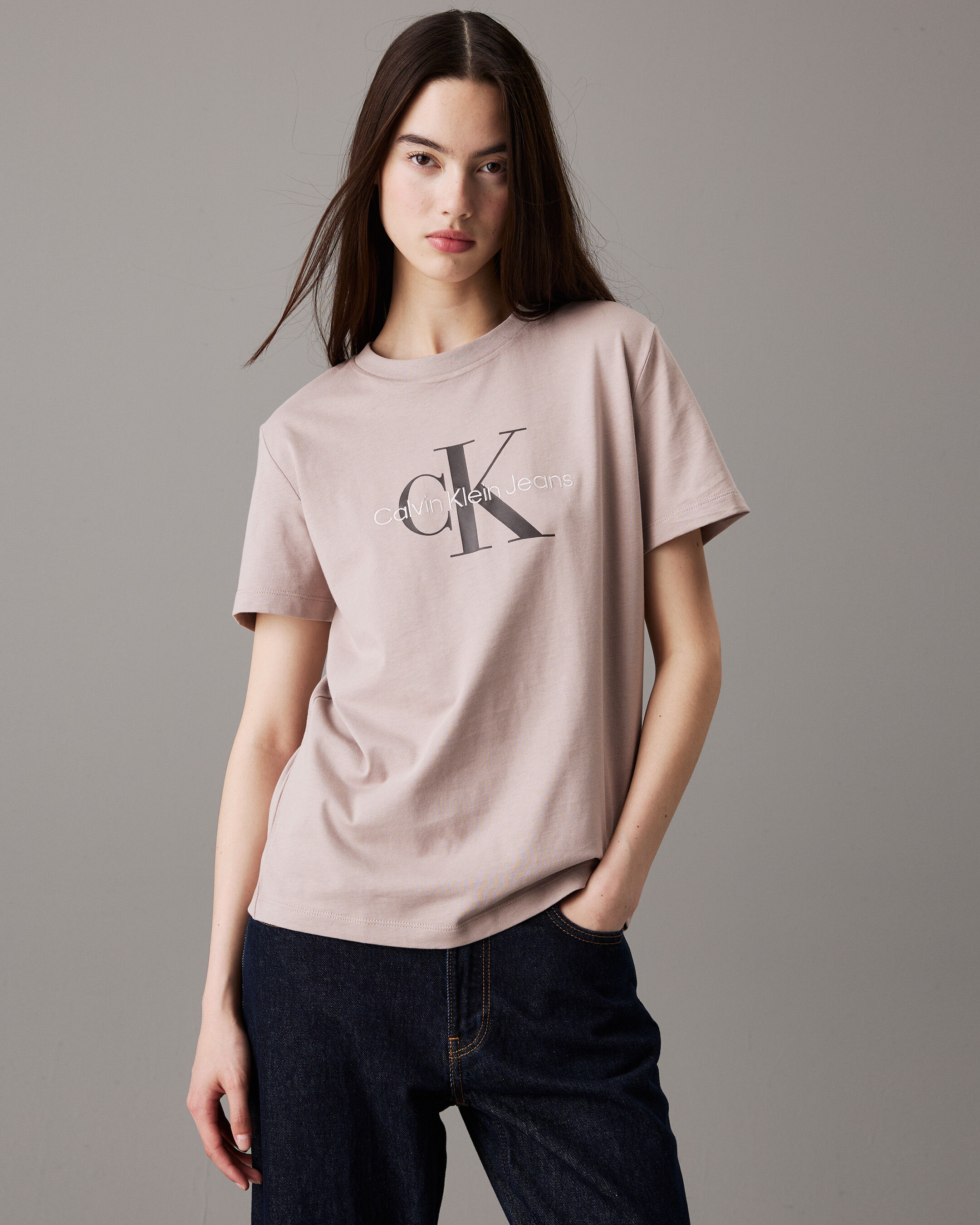 Monogram T shirt brown Calvin Klein Singapore