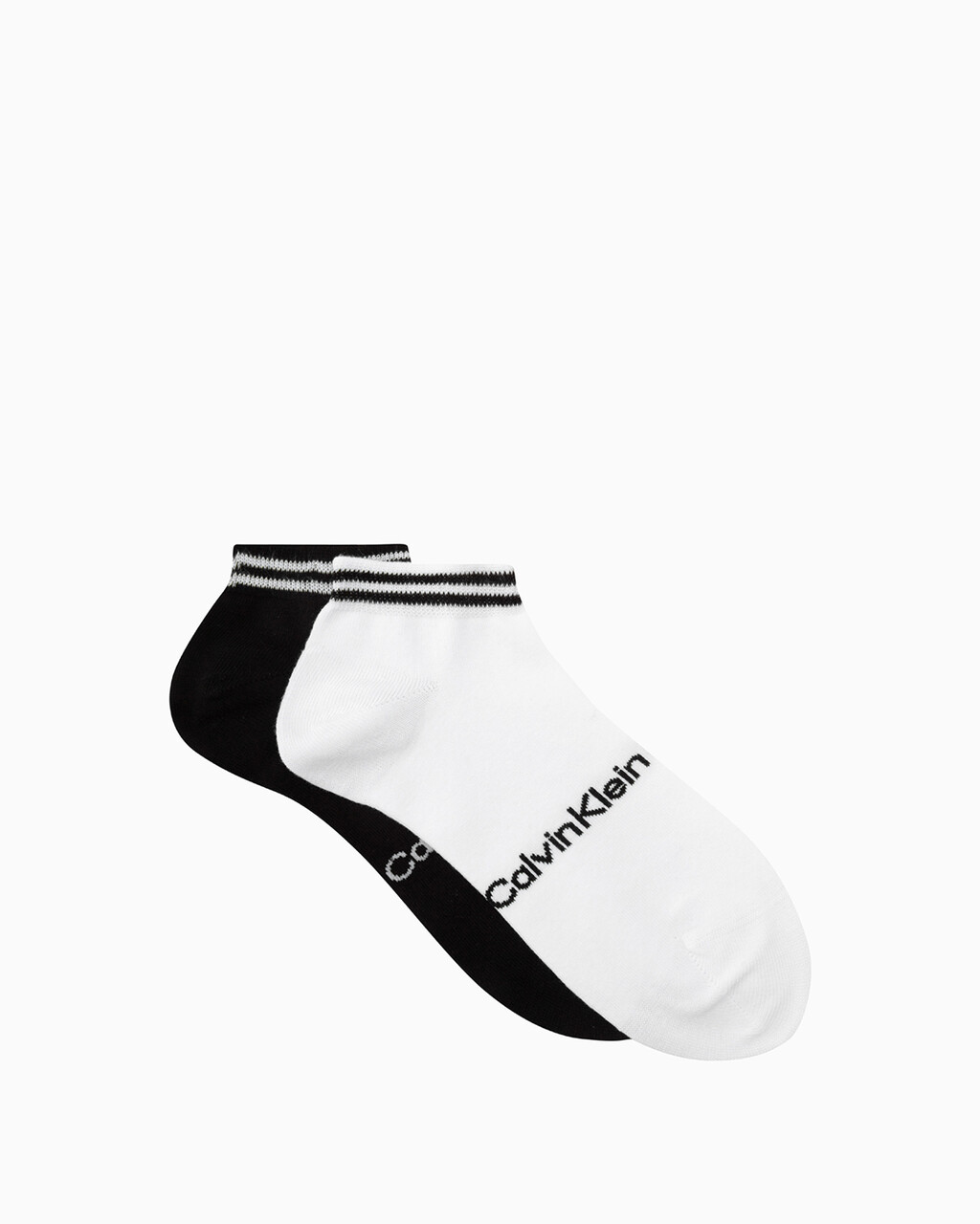 MEN'S LOGO LOW CUT SOCKS, BLACK WHITE, hi-res