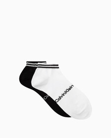 MEN'S LOGO LOW CUT SOCKS, BLACK WHITE, hi-res