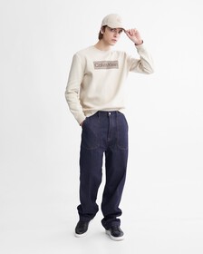 Stencil Logo Patch Terry Sweatshirt, Pelican, hi-res