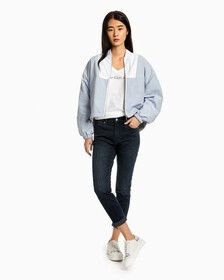V NECK LOGO TEE, Bright White, hi-res