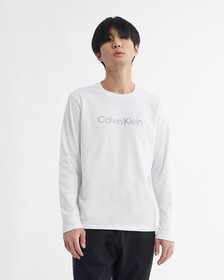 ESSENTIALS REFLECTIVE LOGO LONG SLEEVE TEE, BRIGHT WHITE, hi-res