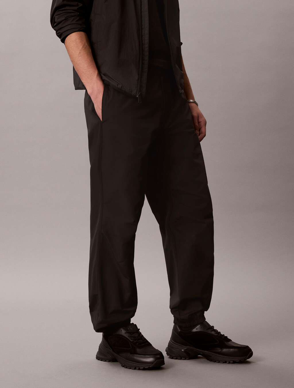 Cotton Nylon Parachute Pant, Black, hi-res