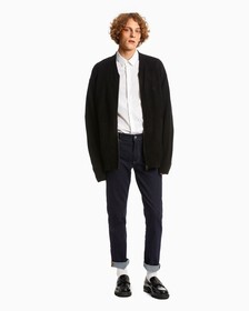 TWO TONE MONOGRAM ZIP UP SWEATER, Ck Black, hi-res