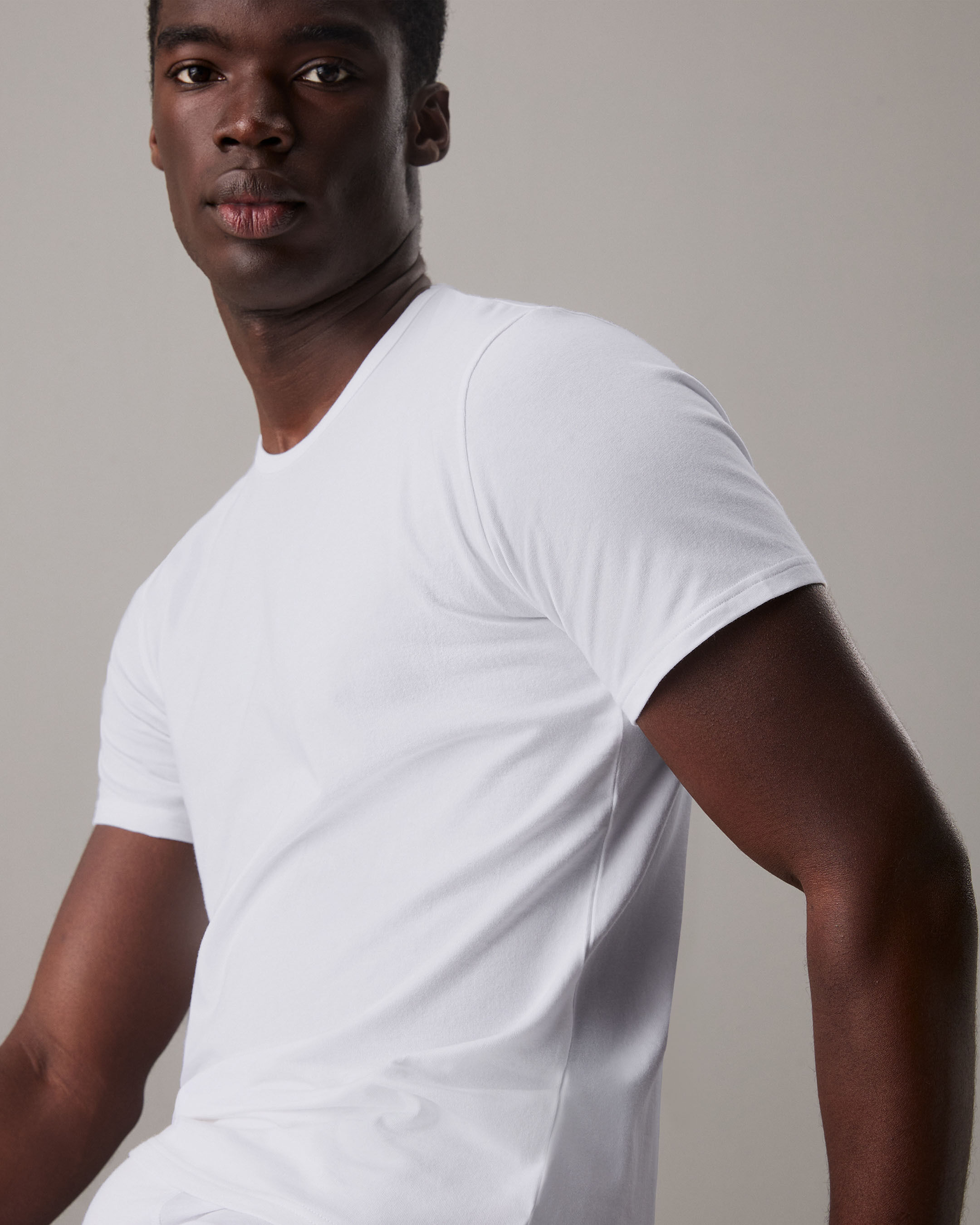 Calvin klein cotton stretch crew neck t shirt discount