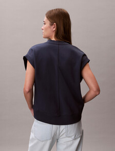 Monogram V Neck Cotton Terry Vest, Blue Nights, hi-res