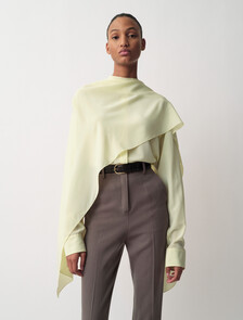 Kiki Draped Shirt, Lemon, hi-res