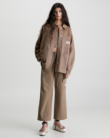 RELAXED UTILITY SHIRT JACKET, Shitake, hi-res