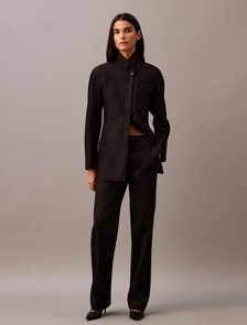 Cavalry Twill Low Rise Tailored Trousers, Black Beauty, hi-res