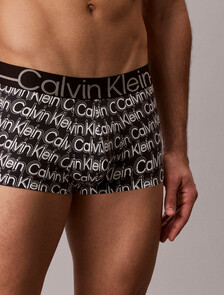 Icon Microfiber Stretch Metallic Low Rise Trunk, ECHO LOGO BLACK, hi-res