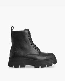 CHUNKY COMBAT LACE-UP BOOTS, Black, hi-res