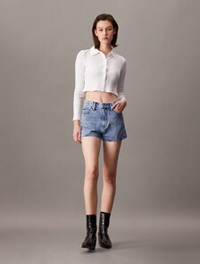 Eco Cool High Rise Denim Shorts, Denim Light, hi-res