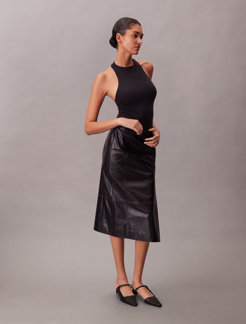 Racerback Bodysuit - Icon Cotton Modal, Black, hi-res