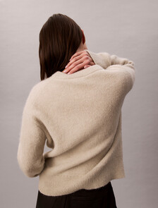 Alpaca Blend Logo Jumper, Pelican, hi-res