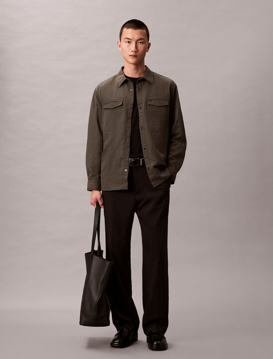 Relaxed Nylon Shirt Jacket