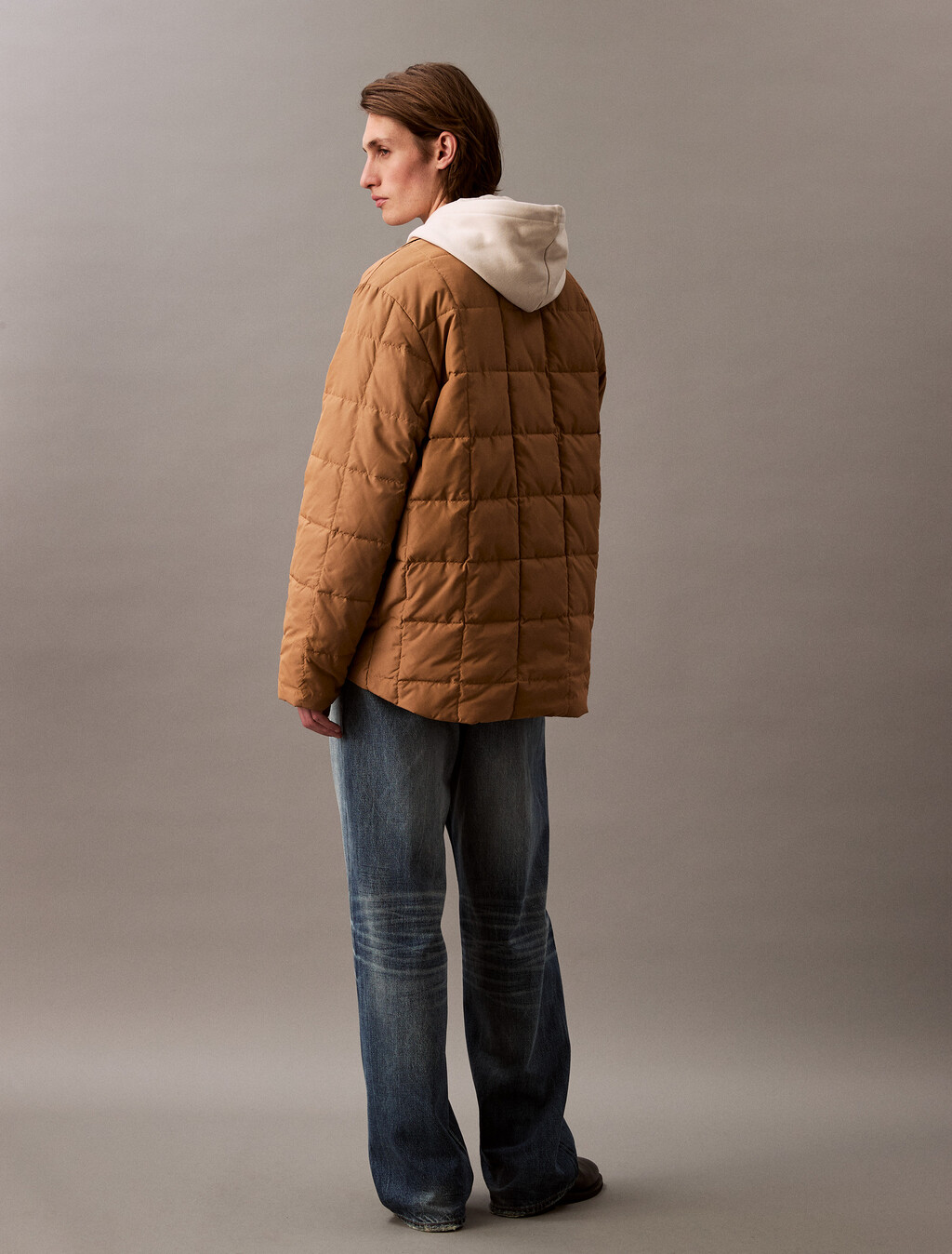 Reversible Puffer Shirt Jacket, Dark Sapphire / Tobacco Brown, hi-res