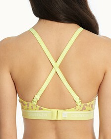 CK One Cotton Lightly Lined Triangle Bra, DART FROG PRINT+CYBER GREEN, hi-res