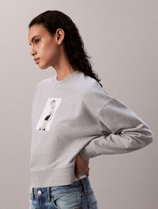 Kate Moss Terry Graphic Relaxed Sweatshirt, Heroic Grey Heather, hi-res