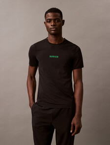 Intense Power Gym T-Shirt, BLACK W/ BLOSSOM GREEN LOGO, hi-res