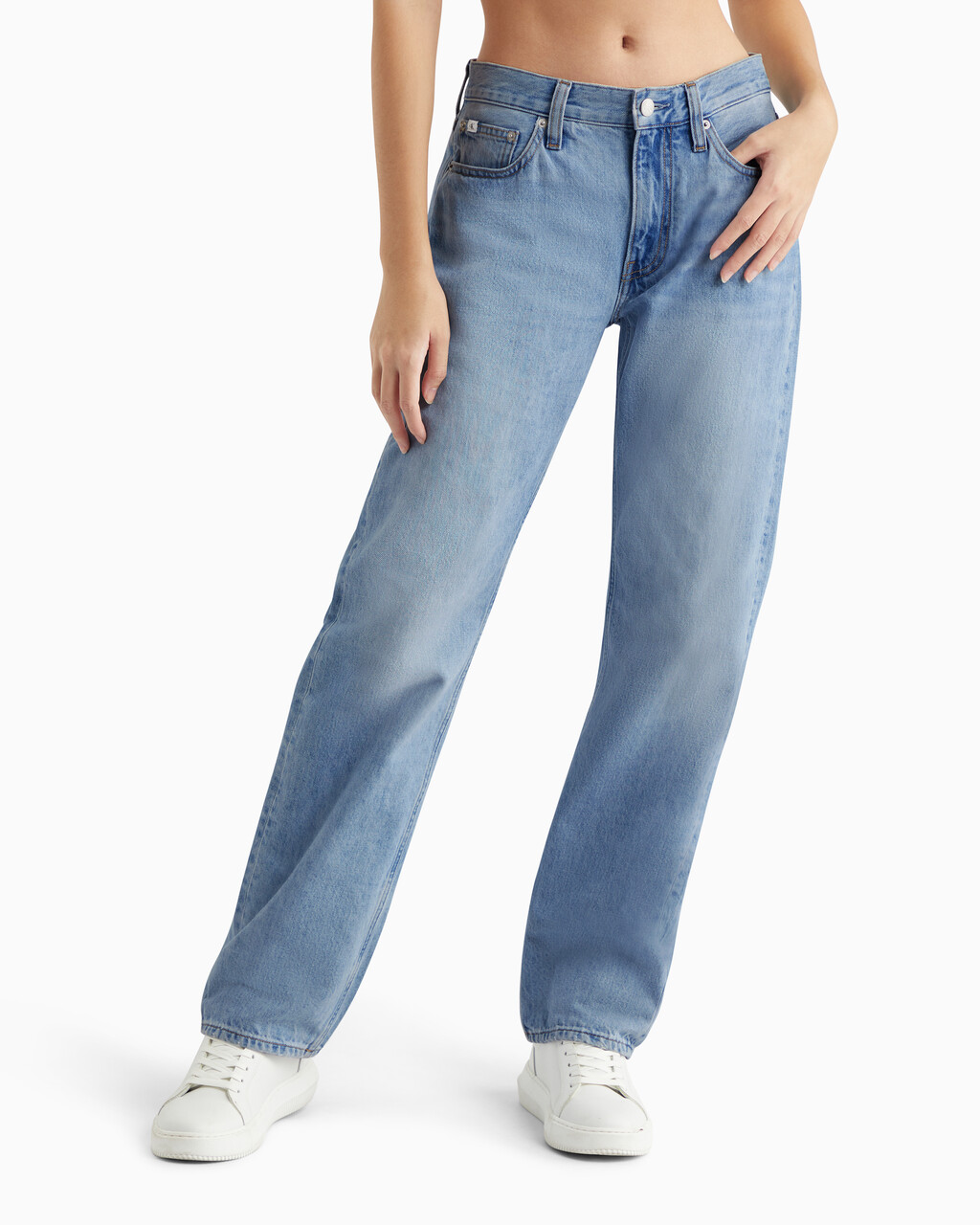 Sustainable Low Rise Straight Jeans, 008A POWDER BLU, hi-res