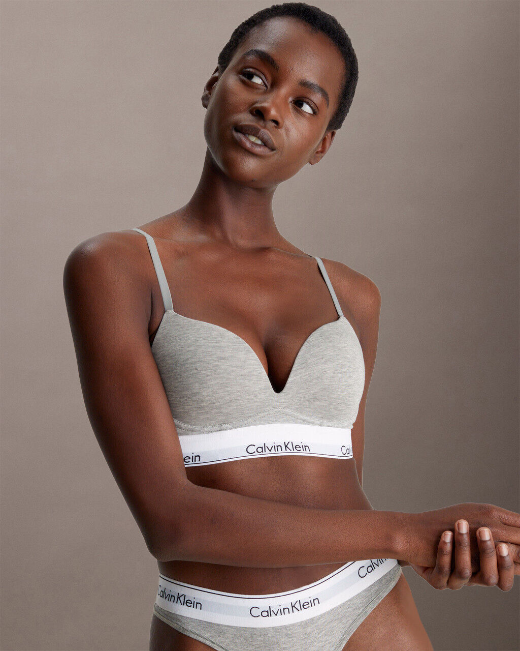 Calvin klein grey bra and thong set store