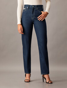 Forever Indigo Authentic Slim Straight Jeans, Denim Dark, hi-res