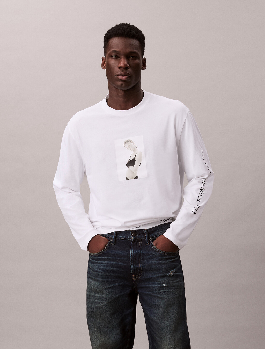Kate Moss Graphic Relaxed T-Shirt, Brilliant White, hi-res
