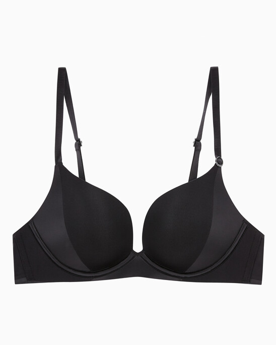 CK Black Structure Push Up Plunge Bra