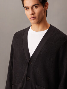 Monogram Relaxed Cardigan, Ck Black, hi-res