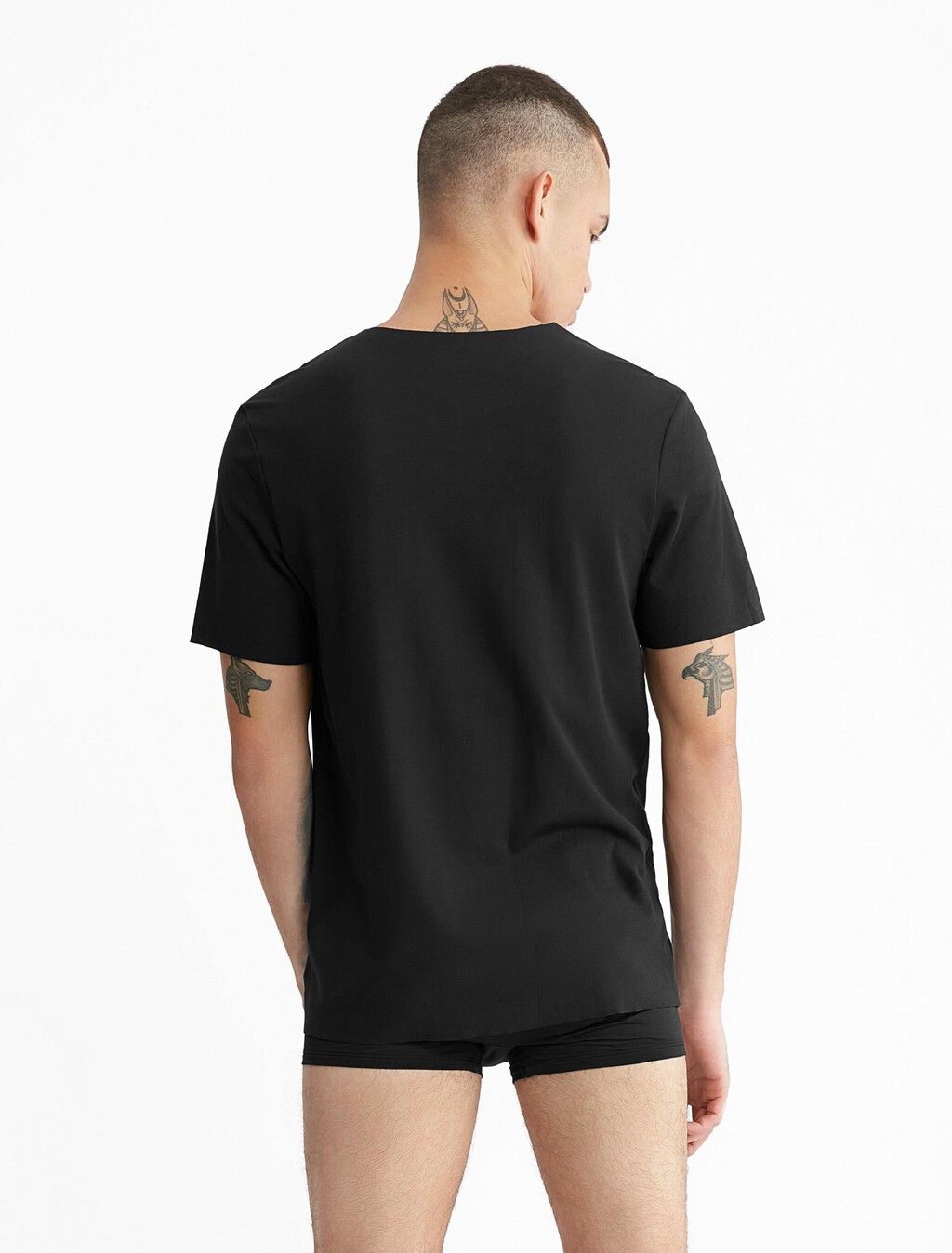 CK Black Crew Neck T-Shirt, Black, hi-res