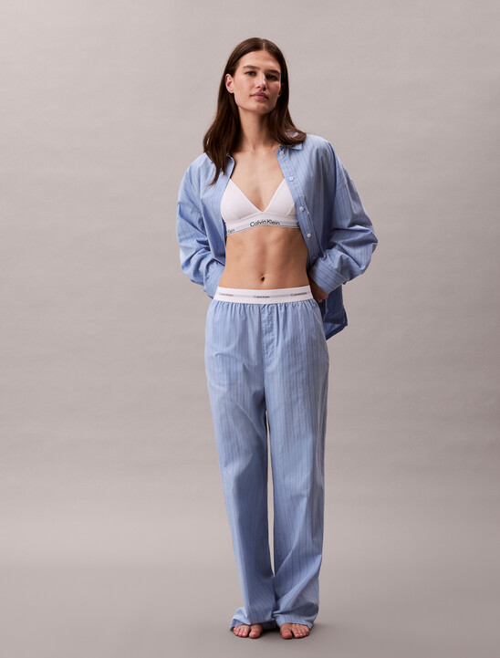 Cotton Poplin Logo Waistband Pant