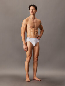 2 Pack Icon Cotton Stretch Hipster Briefs, White, hi-res