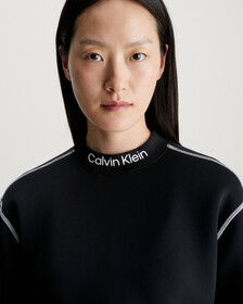 Cropped Mock Neck Logo Top, BLACK BEAUTY, hi-res