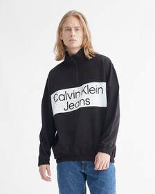 NOCTURNAL REDS HALF ZIP SWEATSHIRT, CK BLACK, hi-res