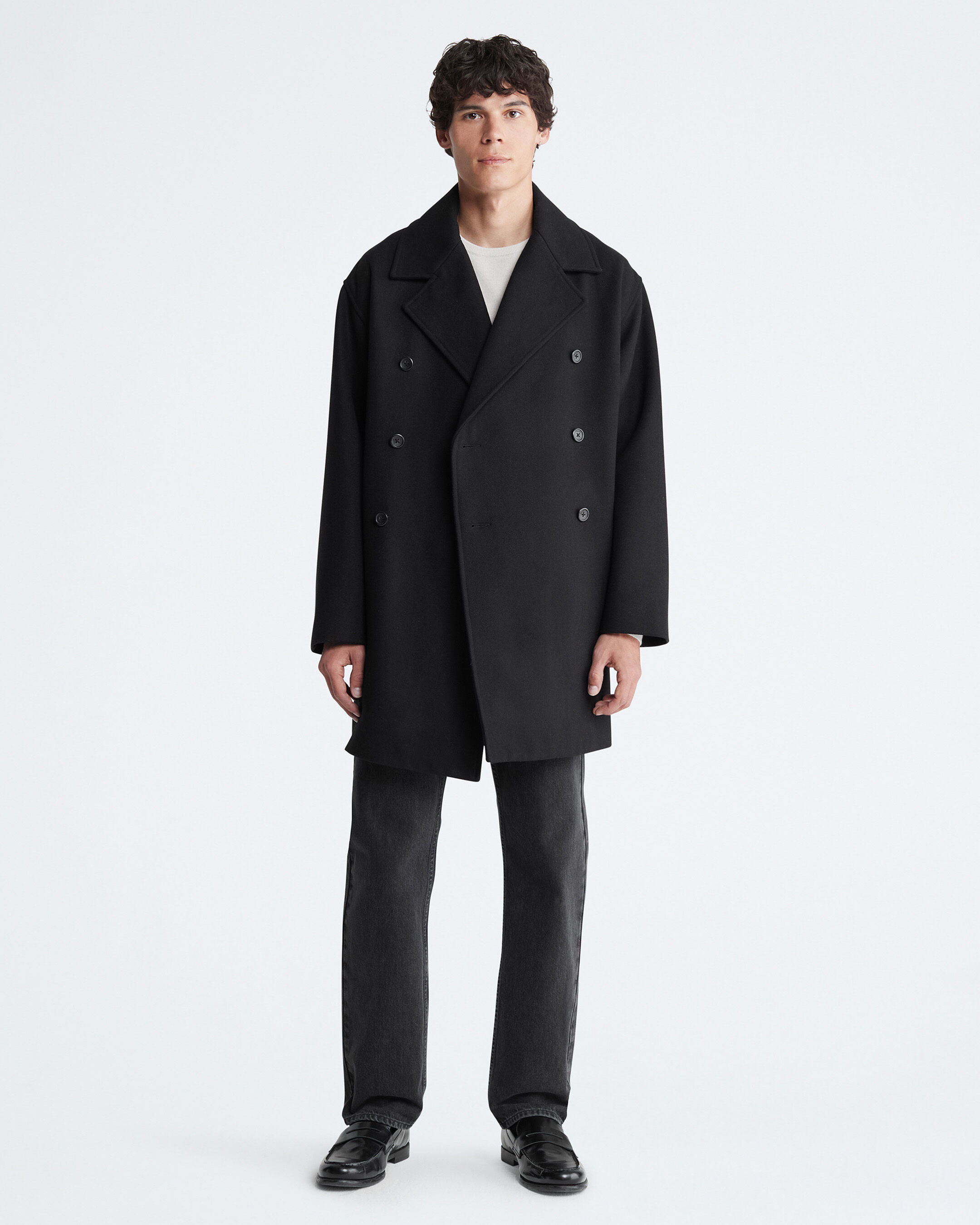 Mens double breasted wool jacket cheap