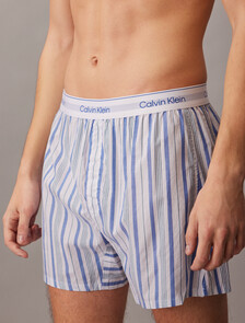 Cotton Poplin Traditional Boxers, 19513 SWEET STRIPE+WHITE/ROYALTY, hi-res