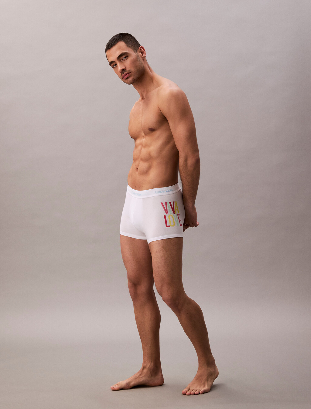Pride Icon Cotton Stretch Trunk, White, hi-res