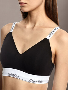 Icon Cotton Lightly Lined Bralette, Black, hi-res