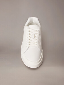Leather Durable Traction NYC Trainers, Bright White/Silver, hi-res