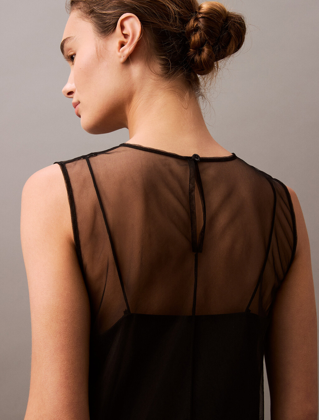 Embroidered Mini Dress, Black, hi-res