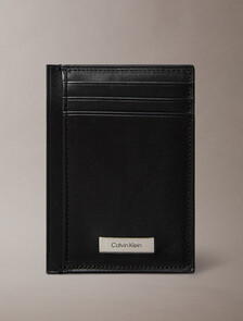Logo Plaque Card Case, Black, hi-res