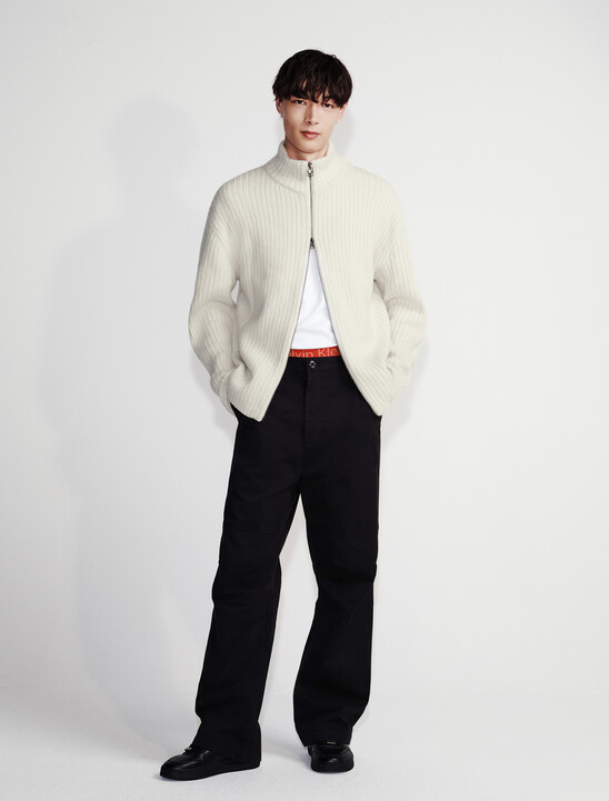 Ribbed Zip Sweater