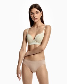 INVISIBLES LACE PUSH UP PLUNGE BRA, Desert Sand Dune, hi-res