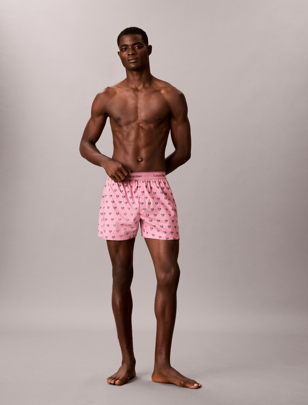 Cotton Poplin Traditional Boxers, 21686 Be Mine CK+Calm Pink, hi-res