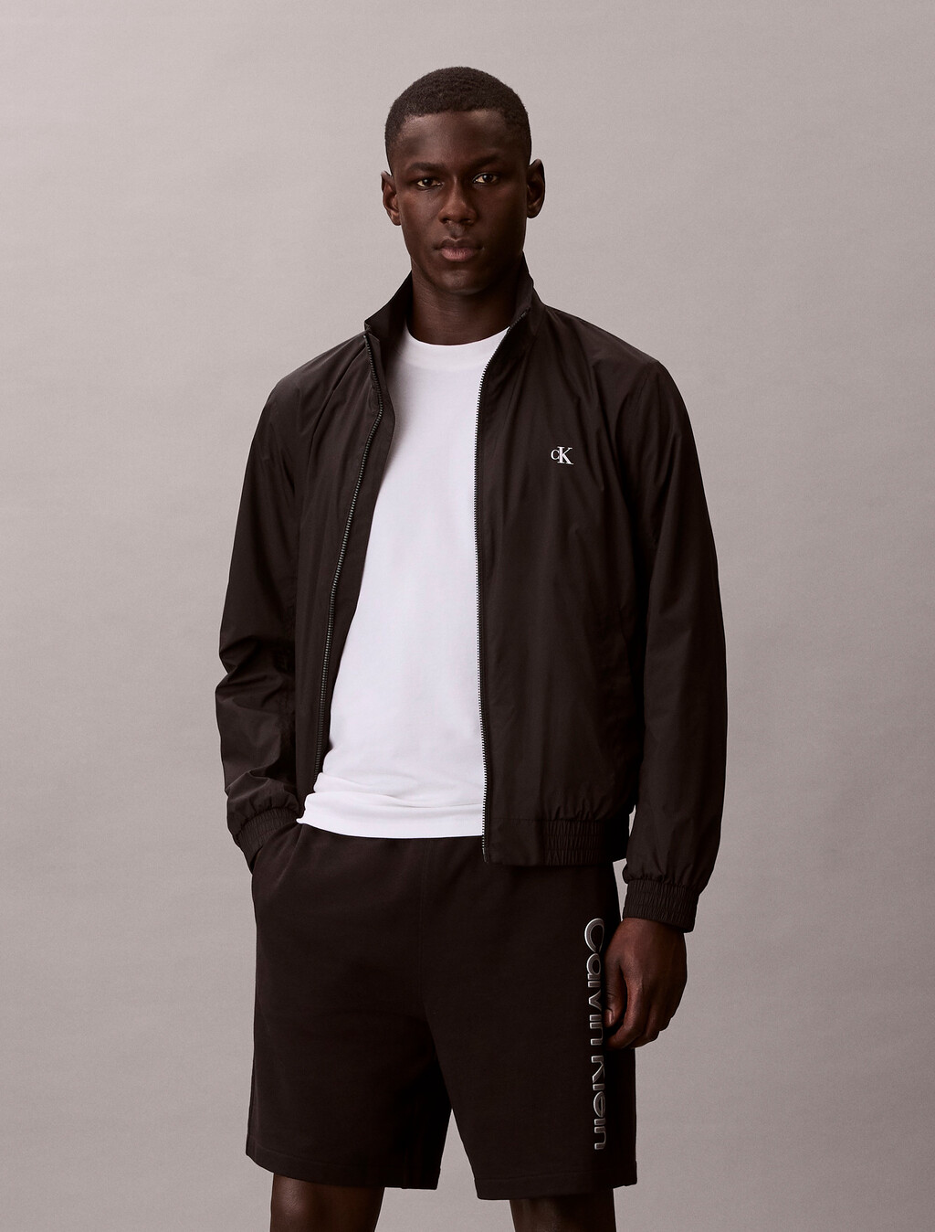 Cotton Terry Graphic Short, Black, hi-res